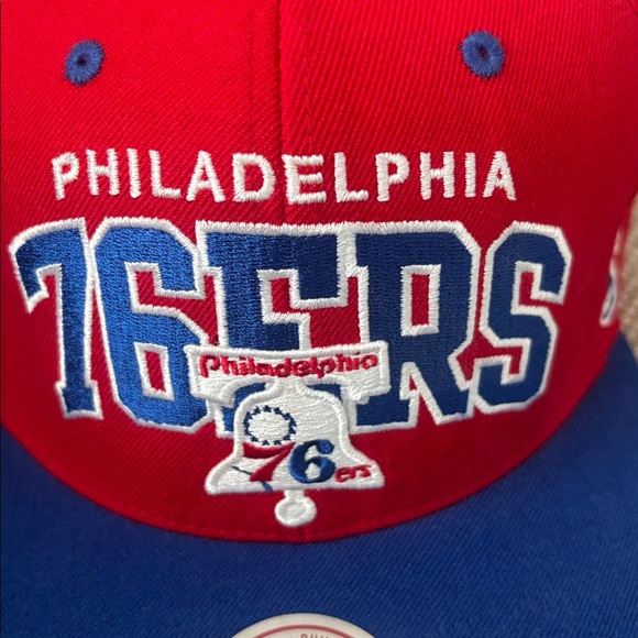 Mitchell & Ness Philadelphia 76ers Red and Blue Hat - Picture 2 of 8